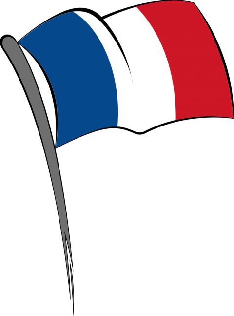 Drapeau français utilisé pour indiquer une conception et un assemblage en France