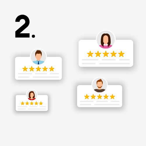  Illustration d’avis Google laissés par un client grâce à la plaque NFC FeedTrust.