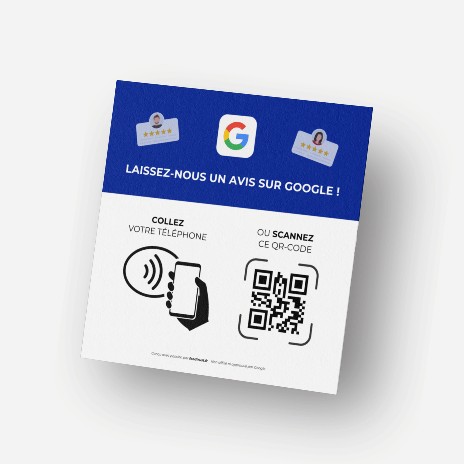 Plaque NFC avis Google avec design professionnel idéale pour les commerces